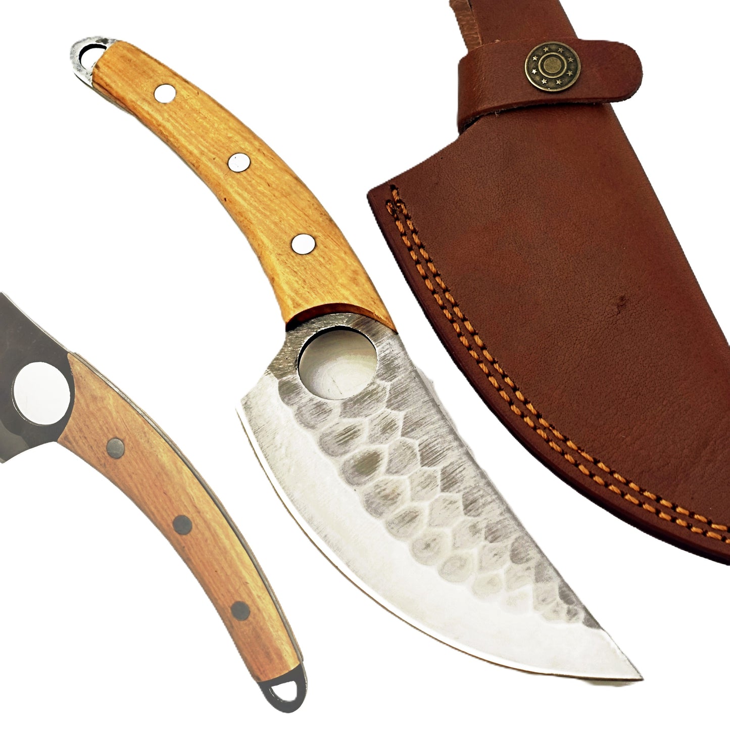 Ruddock Bros - Olive Hardwood Pairing Knife - Fixed Blade - Stainless Steel