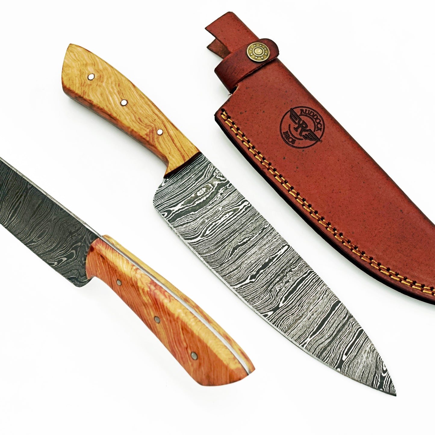 Ruddock Bros - Olivewood Chef Knife - Damascus Steel - 12"