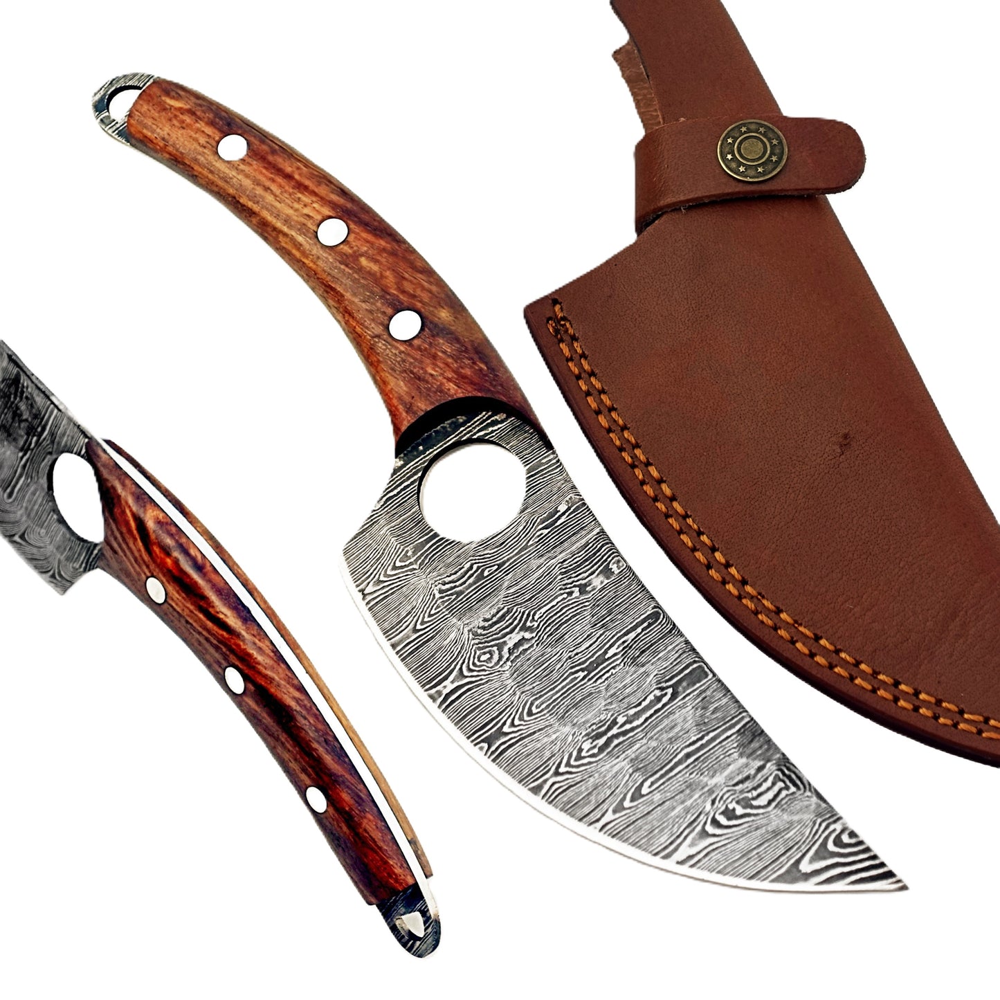 Ruddock Bros - Rosewood Pairing Knife - Fixed Blade - Damascus Steel