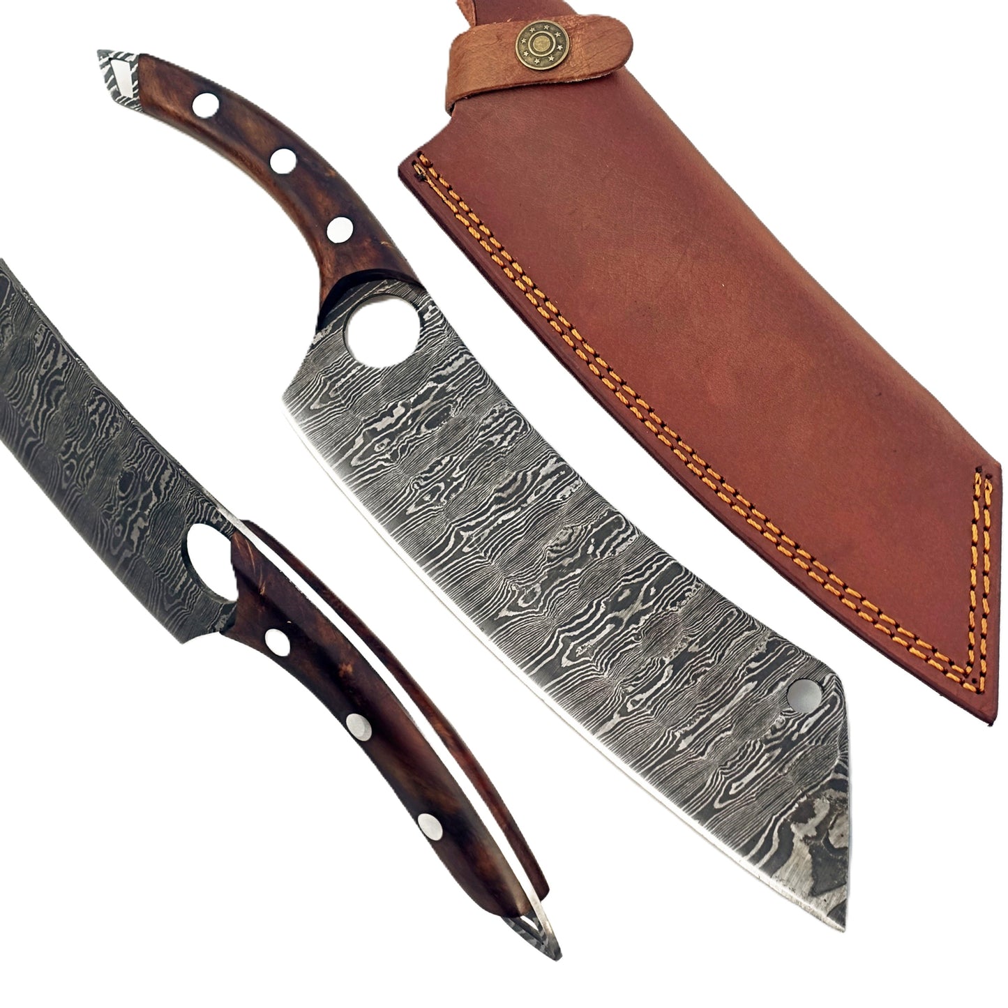 Ruddock Bros - Rosewood Cleaver - Damascus Steel