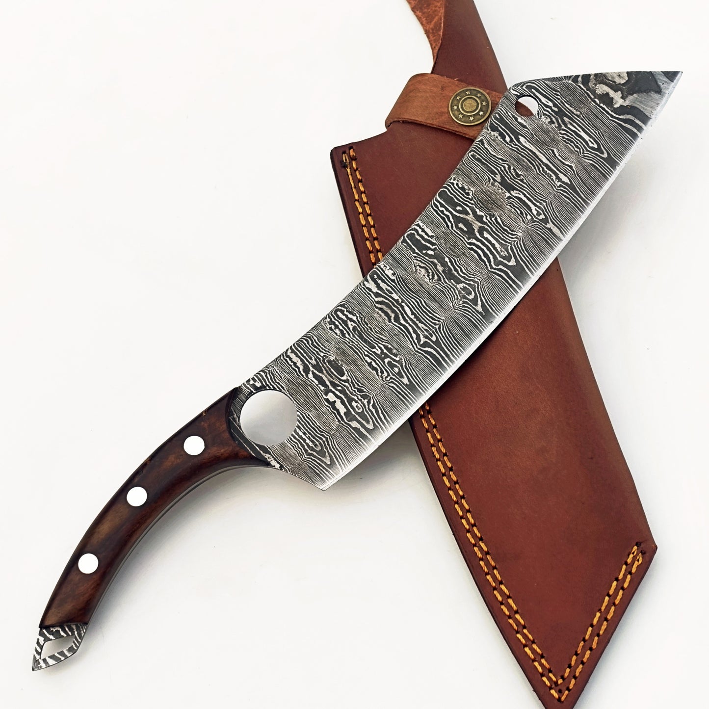 Ruddock Bros - Rosewood Cleaver - Damascus Steel