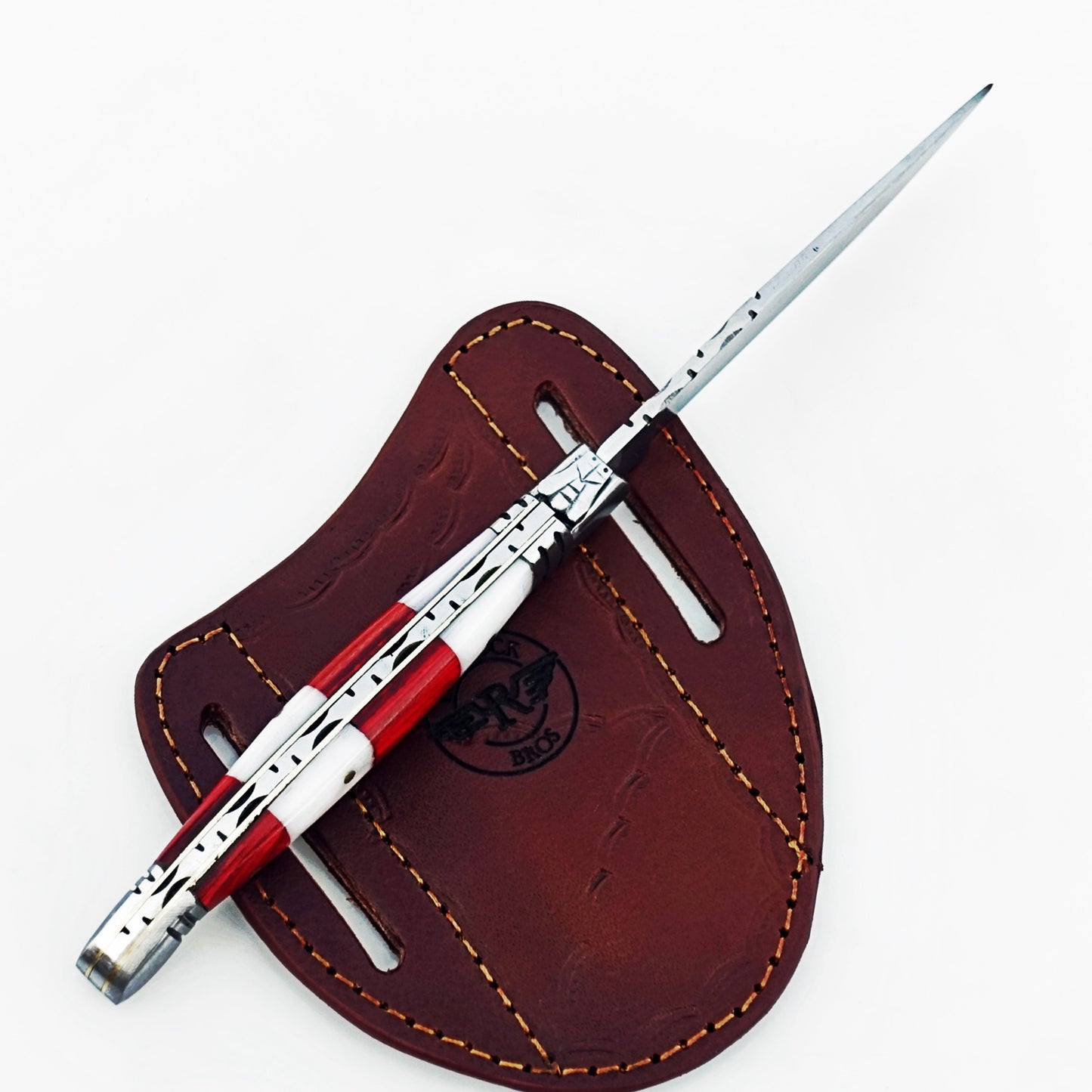 Ruddock Bros - The Red White Monsignor Folding Knife - Stainless Steel