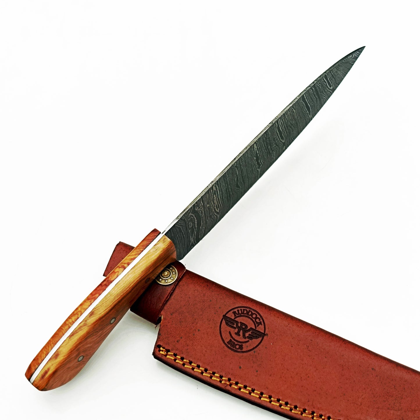 Ruddock Bros - Olivewood Chef Knife - Damascus Steel - 12"