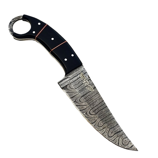 Ruddock Bros - The Raider - Ring Handle Utility Knife - Damascus Steel