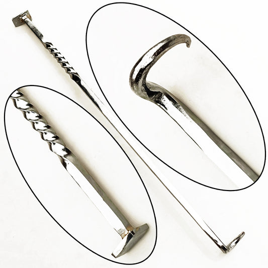 Stainless Steel pigtail meat flipper by Ruddock Bros El Paso Texas Ruddock Shirts