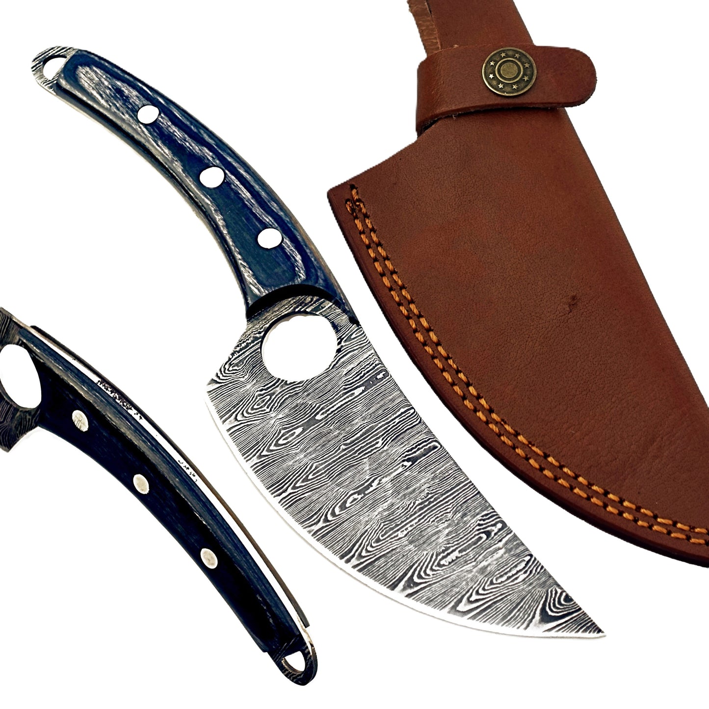 Ruddock Bros - Blackwood Pairing Knife - Fixed Blade - Damascus Steel