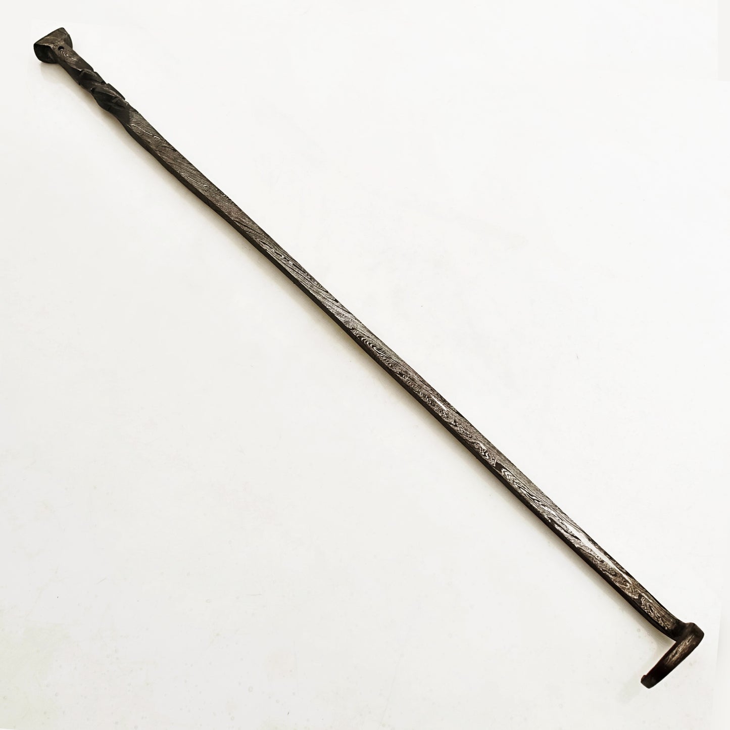 Damascus Steel pigtail meat flipper by Ruddock Bros El Paso Texas Ruddock Shirts