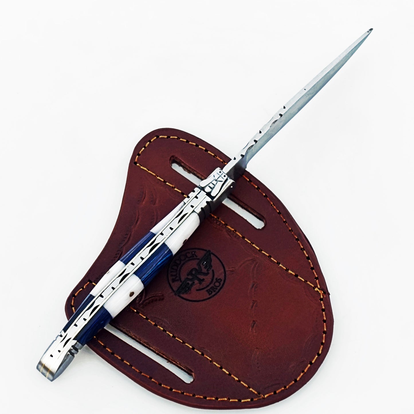 Ruddock Bros - The Blue White Monsignor Folding Knife - Stainless Steel