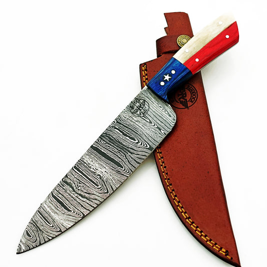 Ruddock Bros - Lone Star Chef Knife - Damascus Steel - 12"