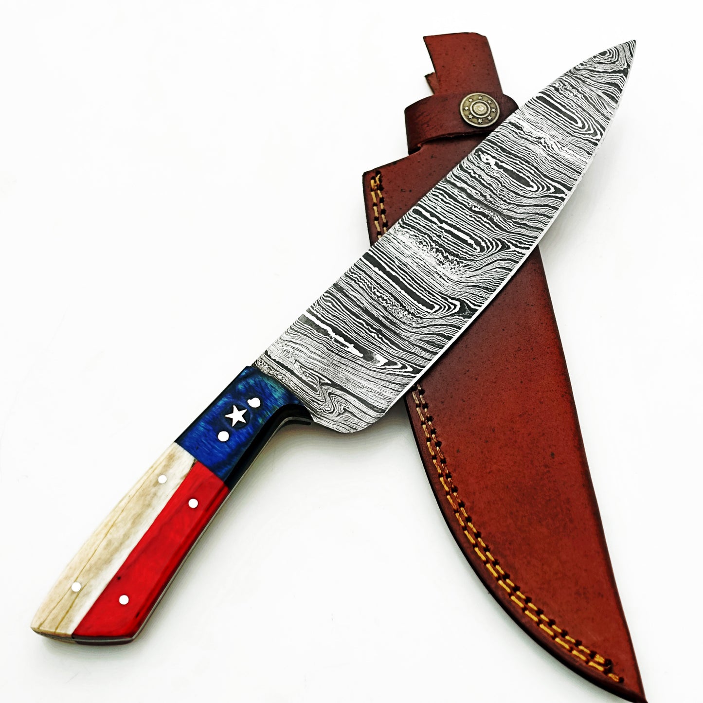 Ruddock Bros - Lone Star Chef Knife - Damascus Steel - 12"