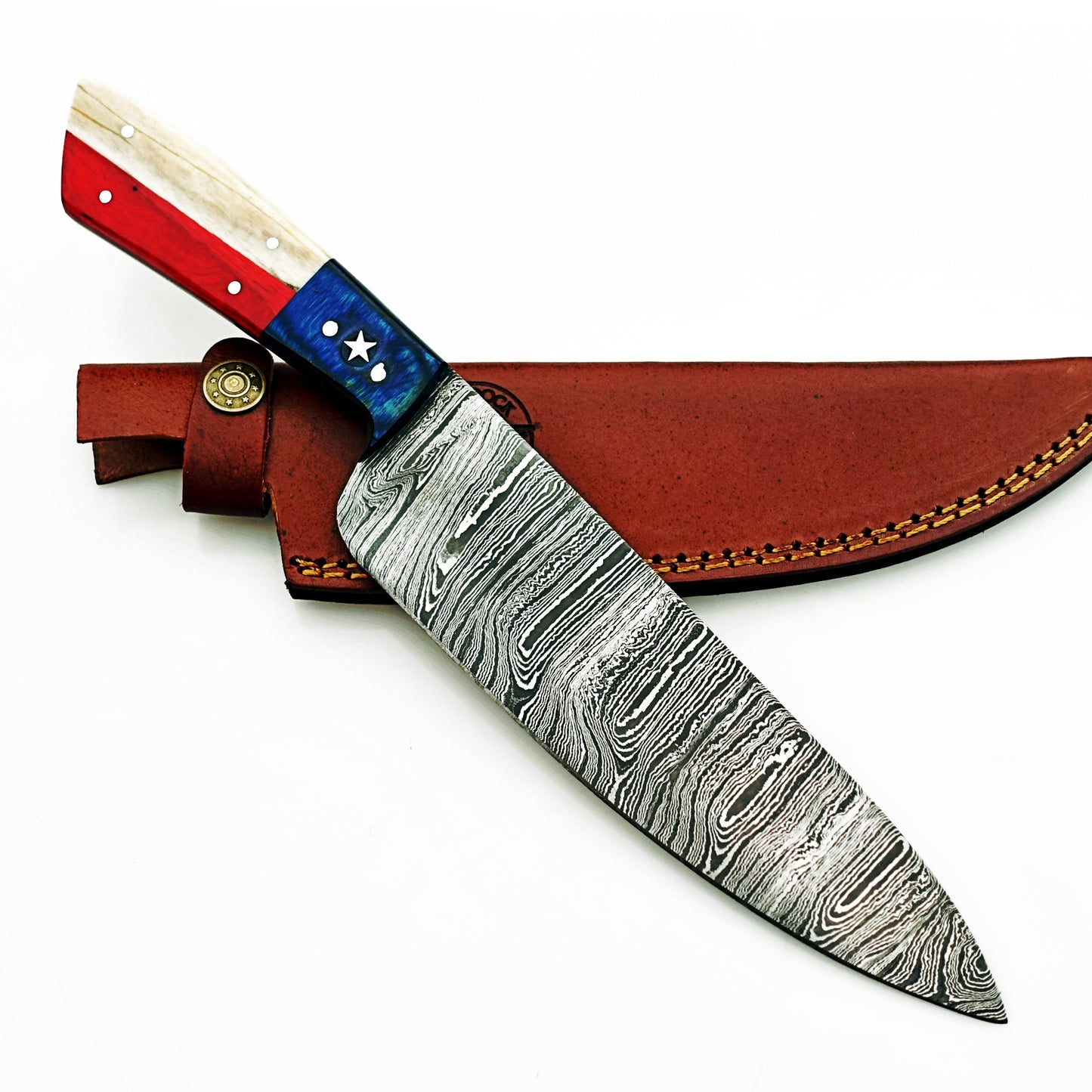 Ruddock Bros - Lone Star Chef Knife - Damascus Steel - 12"