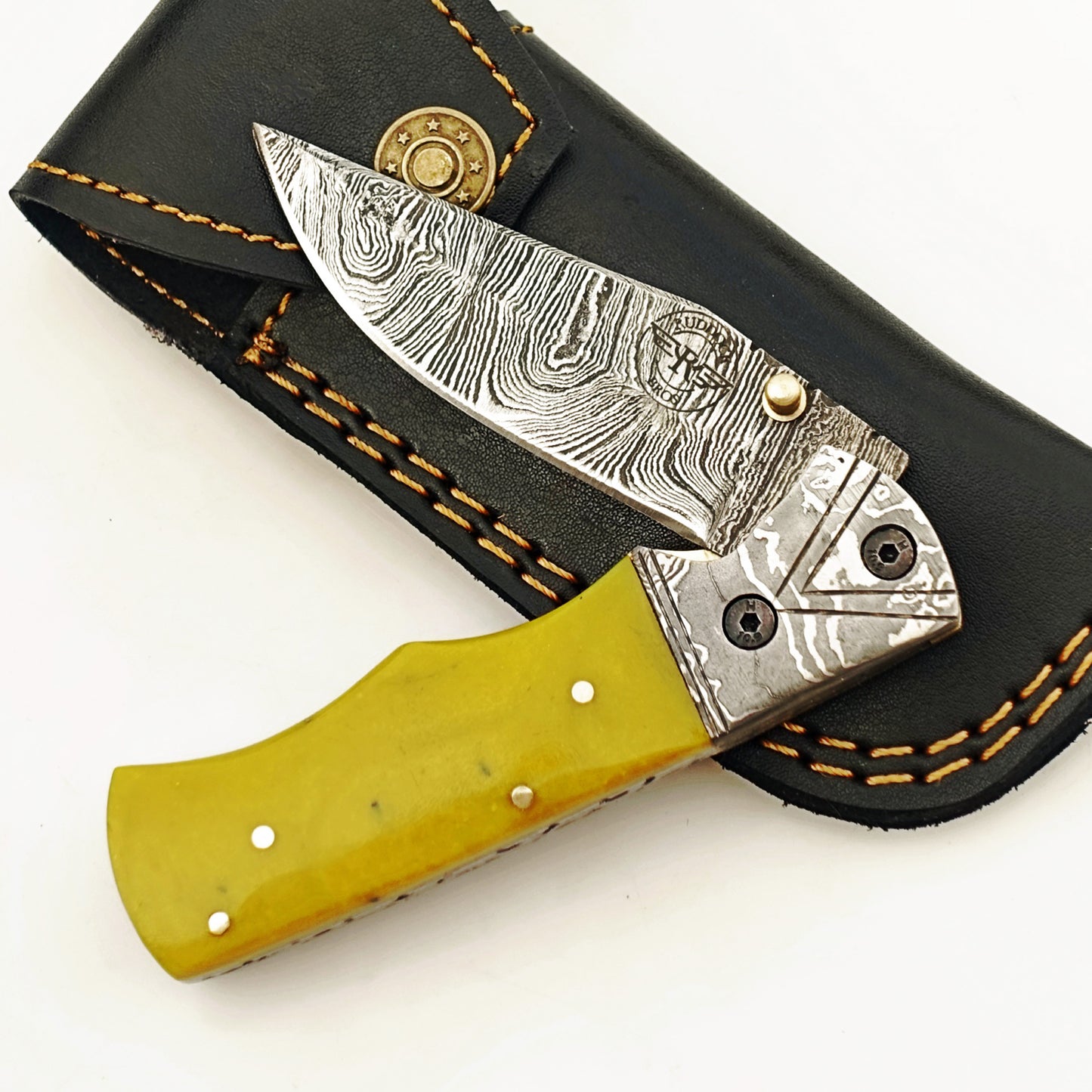 Ruddock Bros - The Amarillo Folding Knife - Damascus Steel