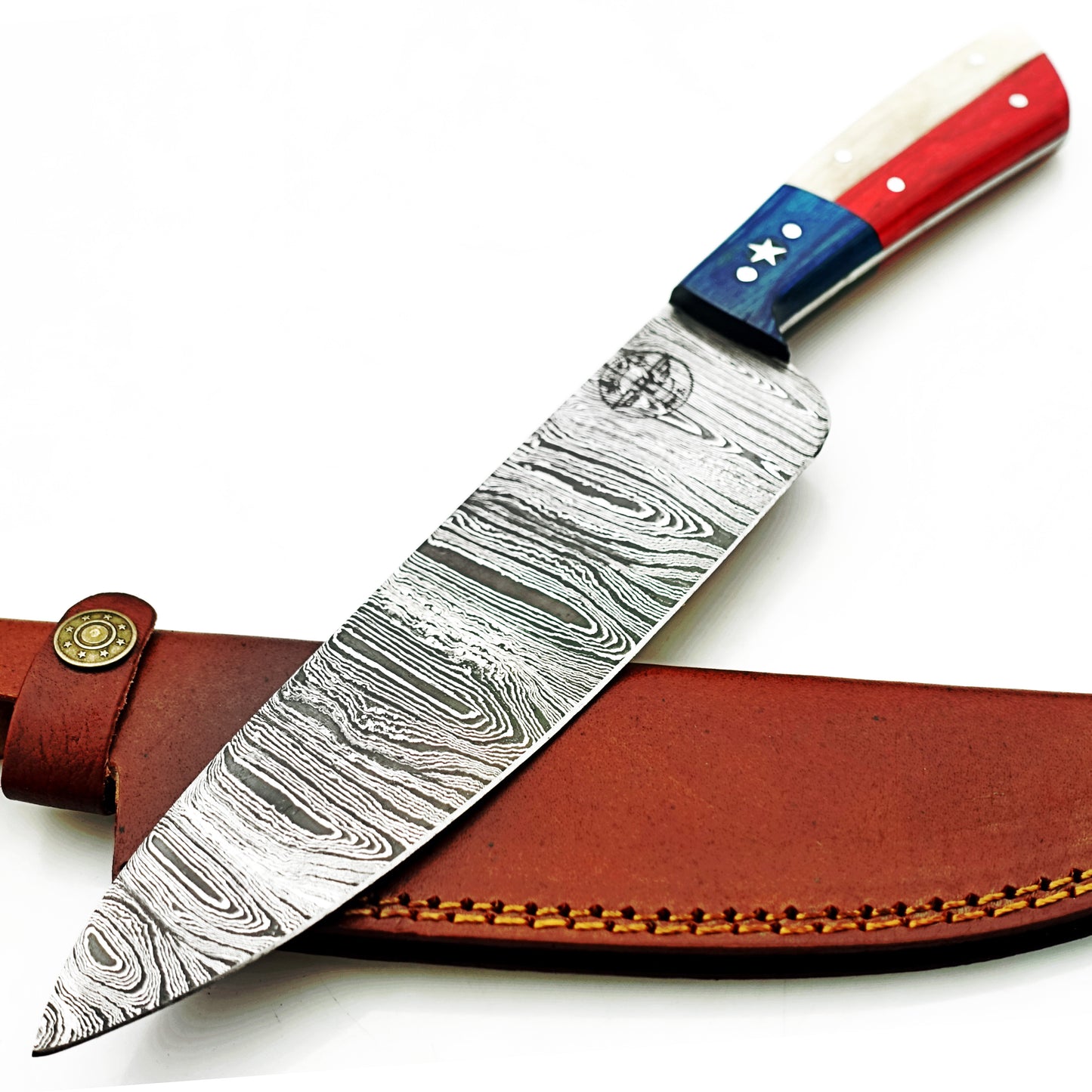 Ruddock Bros - Lone Star Chef Knife - Damascus Steel - 12"