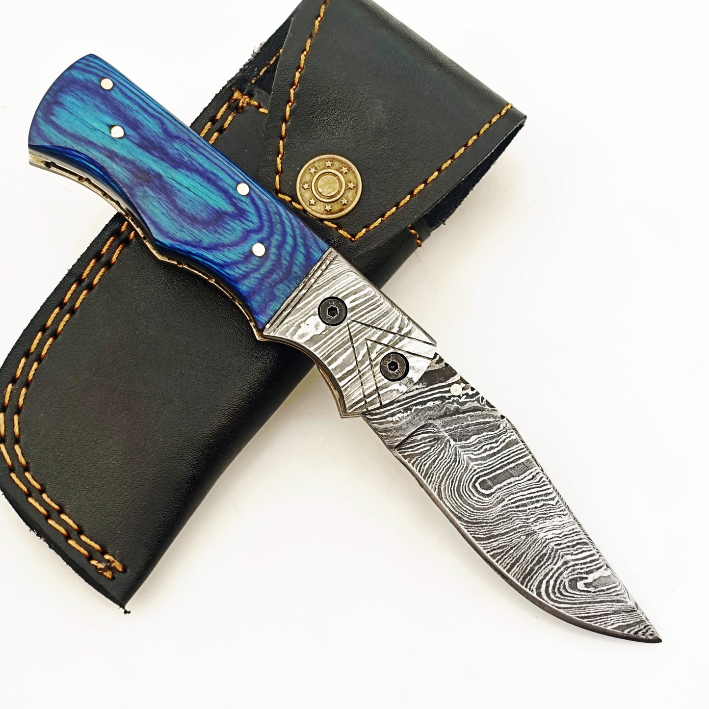 Ruddock Bros - The Sapphire Folding Knife - Damascus Steel