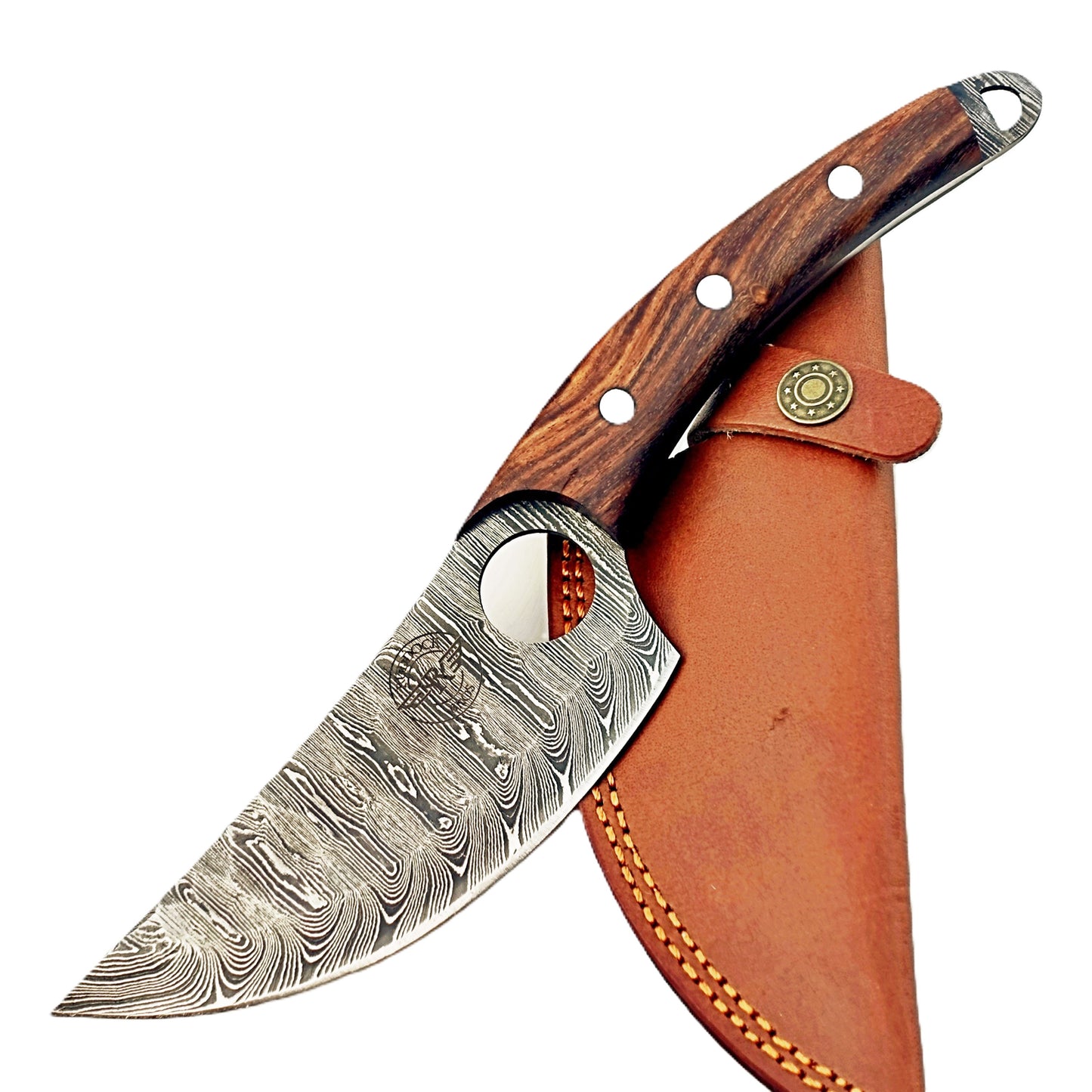 Ruddock Bros - Rosewood Pairing Knife - Fixed Blade - Damascus Steel