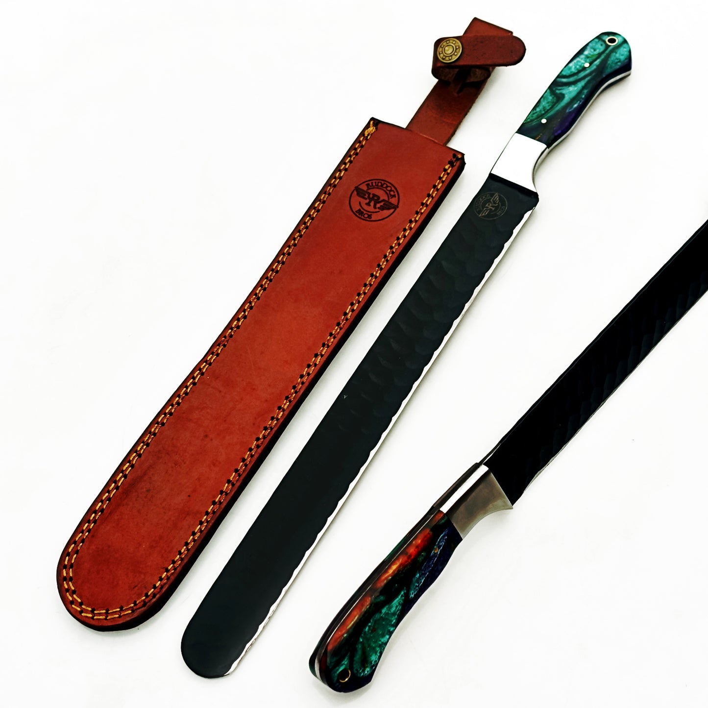 Ruddock Bros - Horned Frog Brisket Knife - Blackened Steel - 17" Overall Length