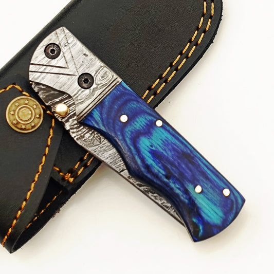 Ruddock Bros - The Sapphire Folding Knife - Damascus Steel