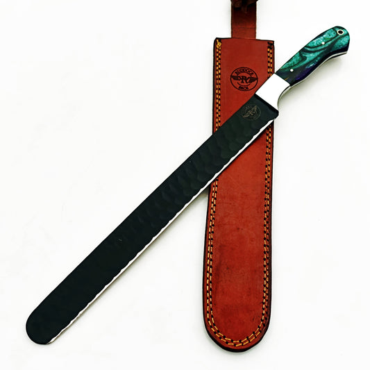 Ruddock Bros - Horned Frog Brisket Knife - Blackened Steel - 17" Overall Length