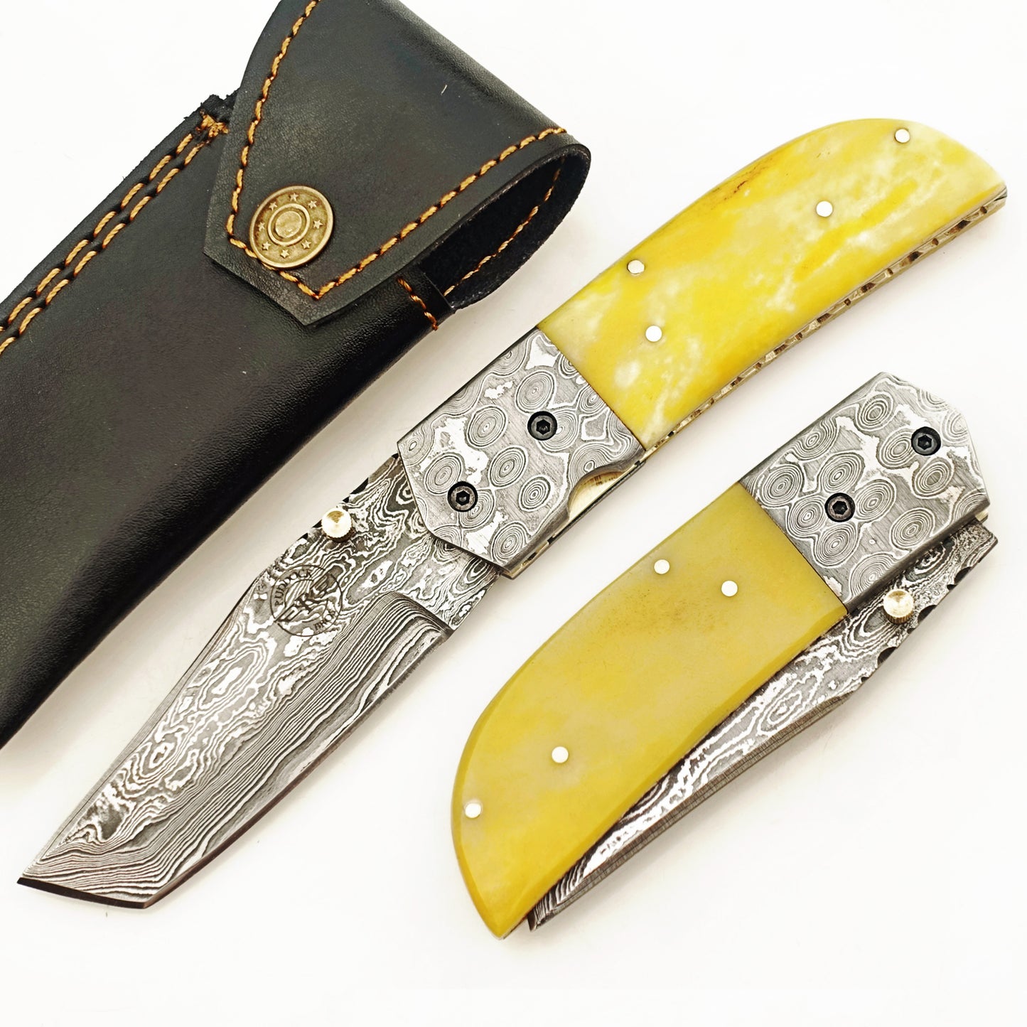 Ruddock Bros - The Amarillo Duke Folding Knife - Damascus Steel