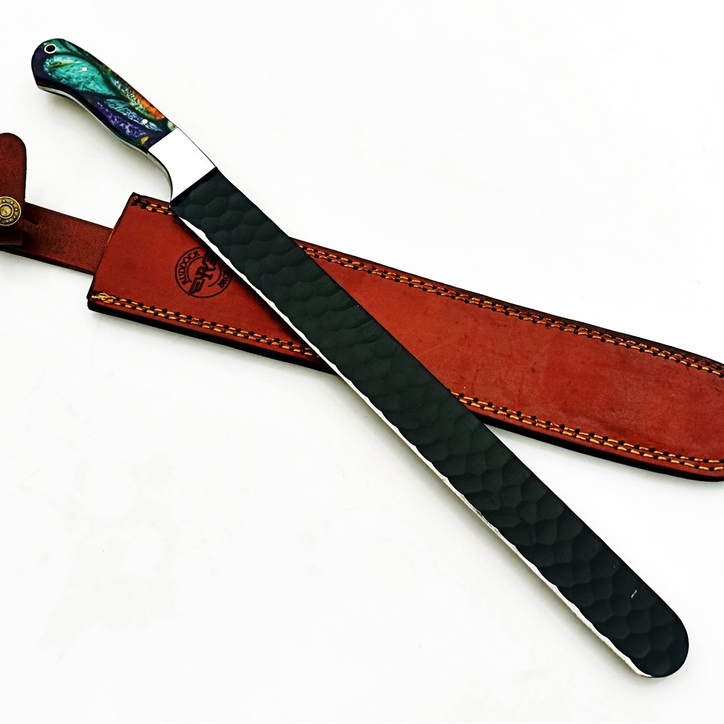 Ruddock Bros - Horned Frog Brisket Knife - Blackened Steel - 17" Overall Length