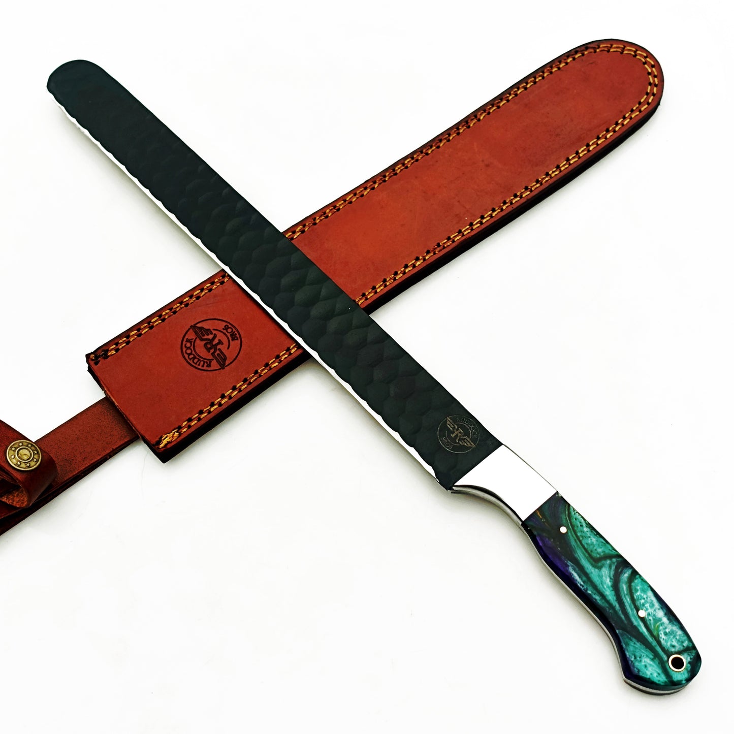 Ruddock Bros - Horned Frog Brisket Knife - Blackened Steel - 17" Overall Length