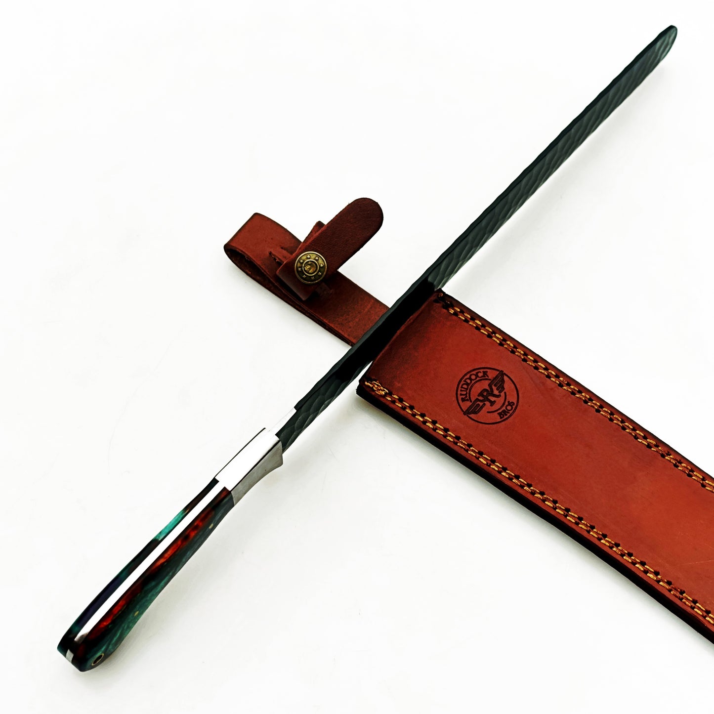 Ruddock Bros - Horned Frog Brisket Knife - Blackened Steel - 17" Overall Length