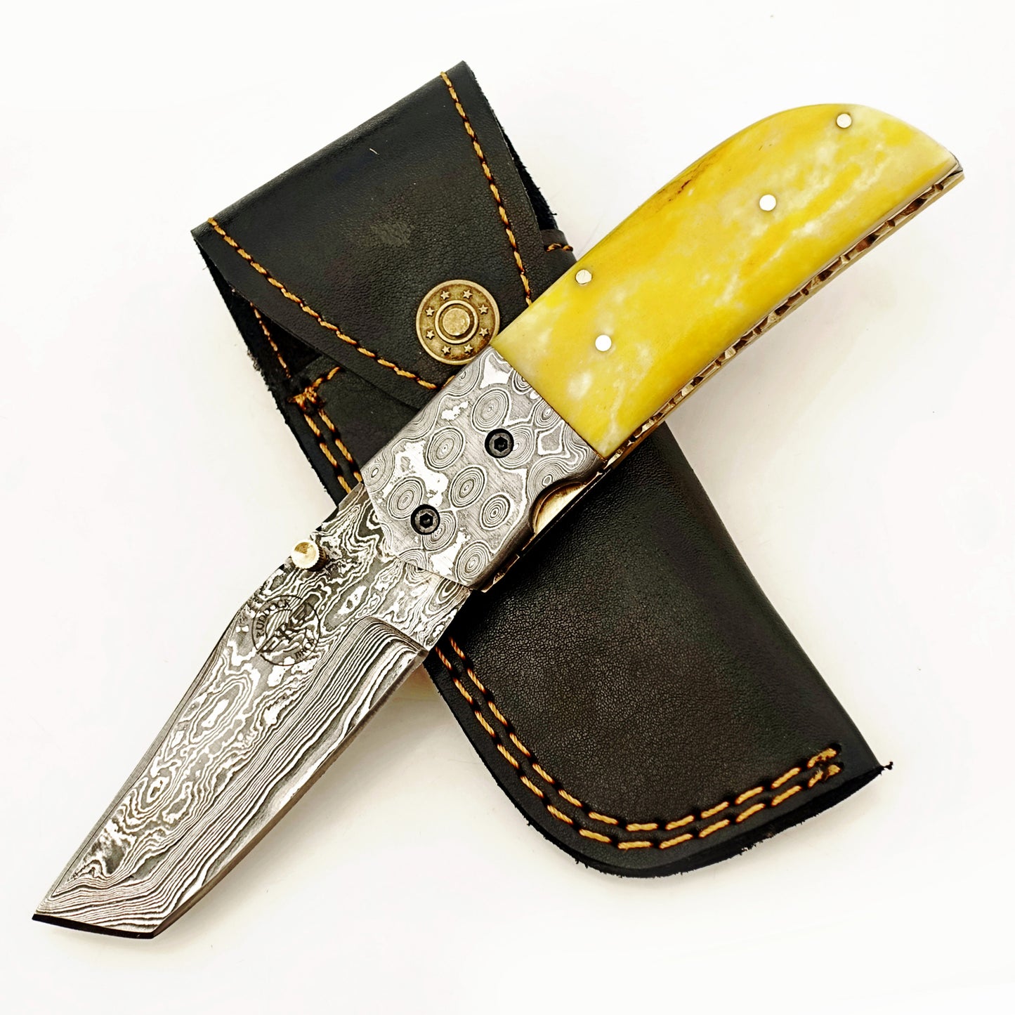 Ruddock Bros - The Amarillo Duke Folding Knife - Damascus Steel