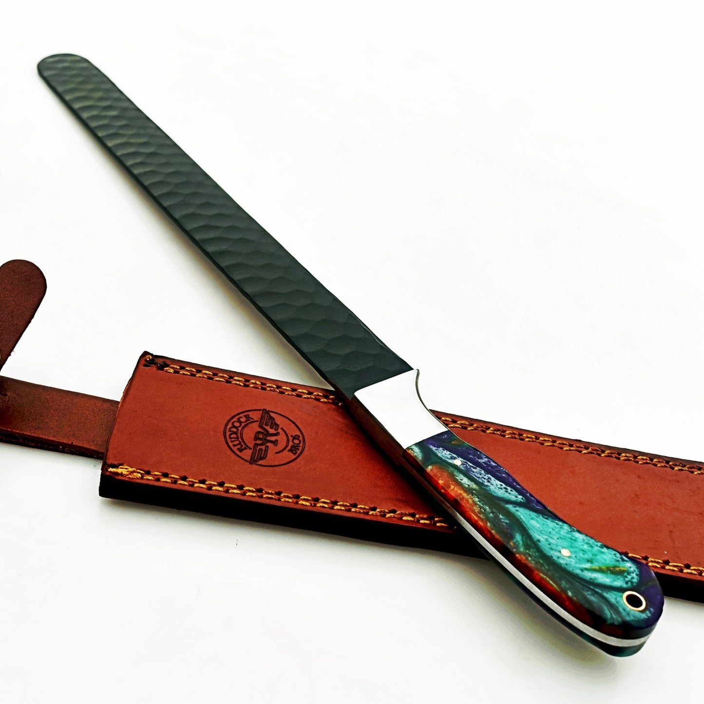 Ruddock Bros - Horned Frog Brisket Knife - Blackened Steel - 17" Overall Length