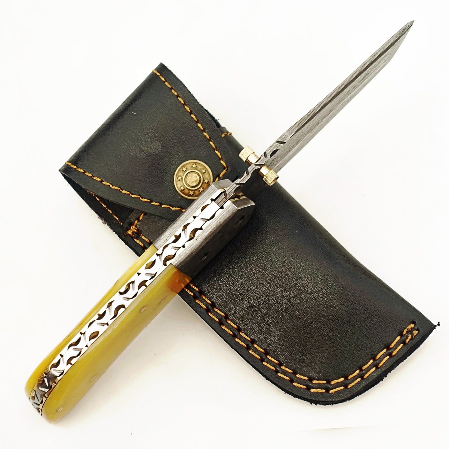 Ruddock Bros - The Amarillo Duke Folding Knife - Damascus Steel