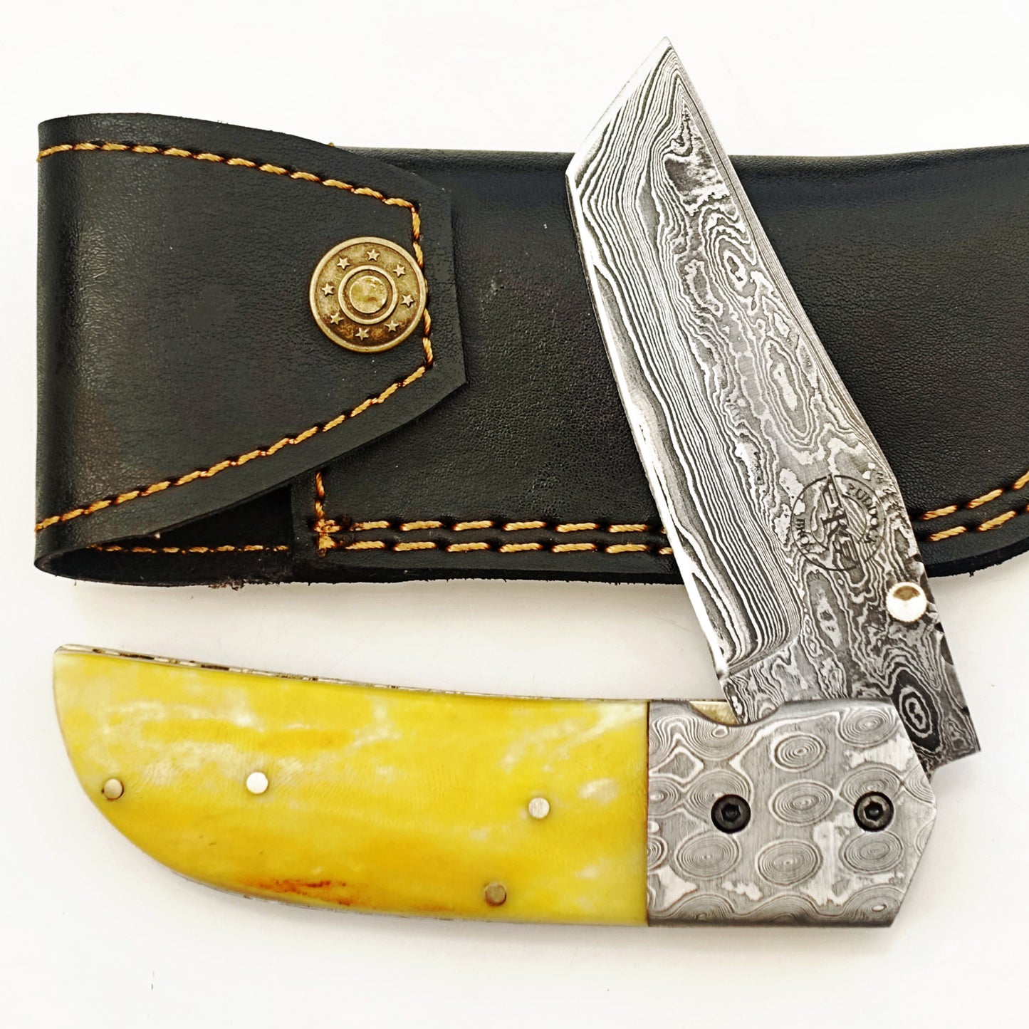 Ruddock Bros - The Amarillo Duke Folding Knife - Damascus Steel