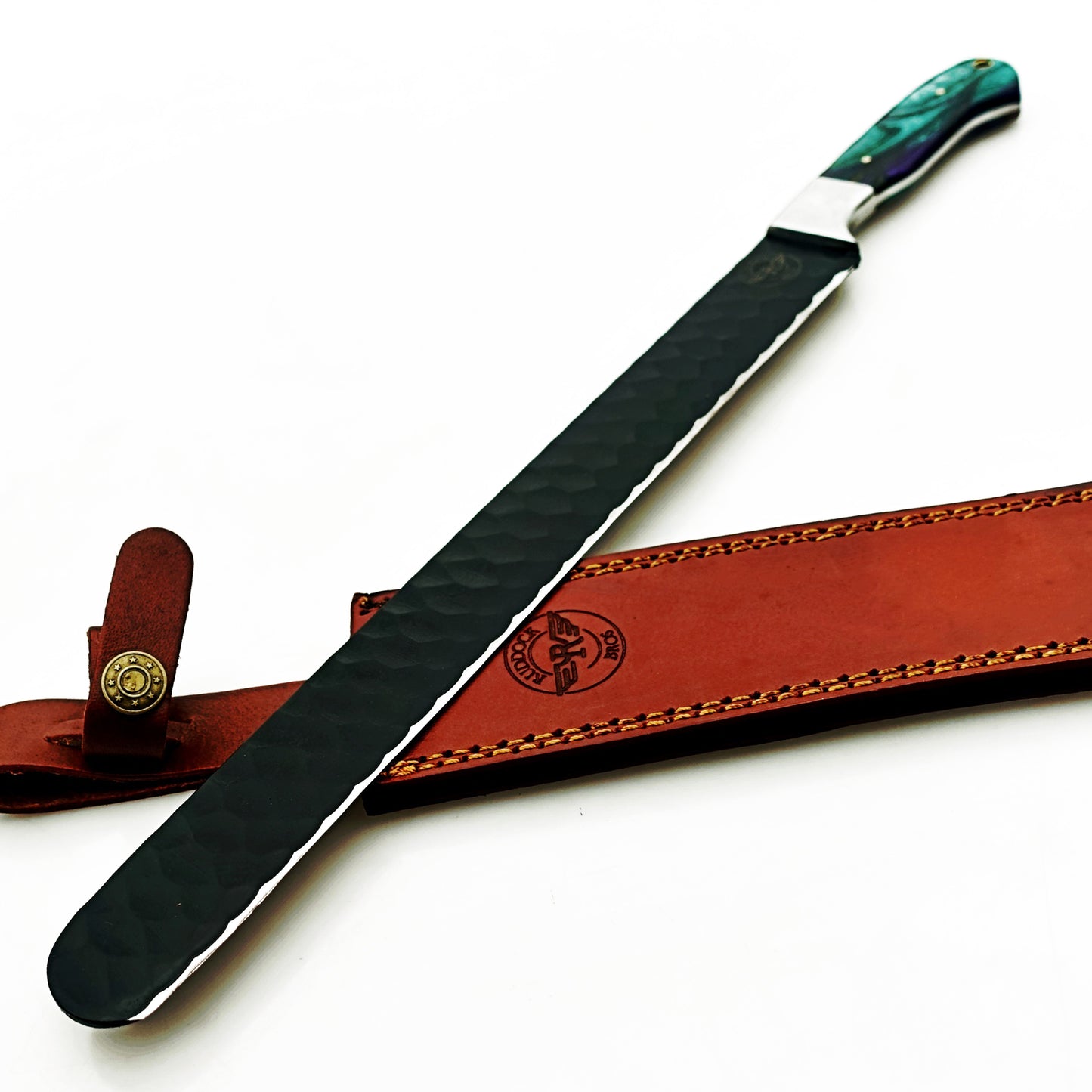 Ruddock Bros - Horned Frog Brisket Knife - Blackened Steel - 17" Overall Length