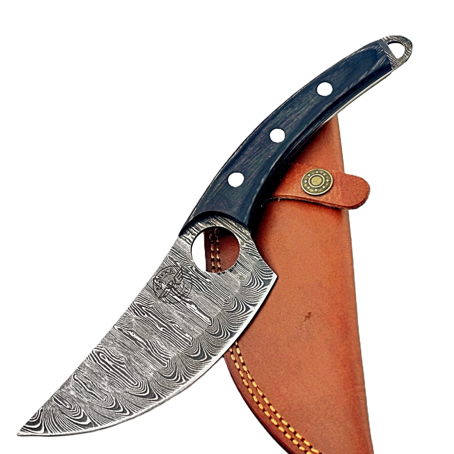 Ruddock Bros - Blackwood Pairing Knife - Fixed Blade - Damascus Steel
