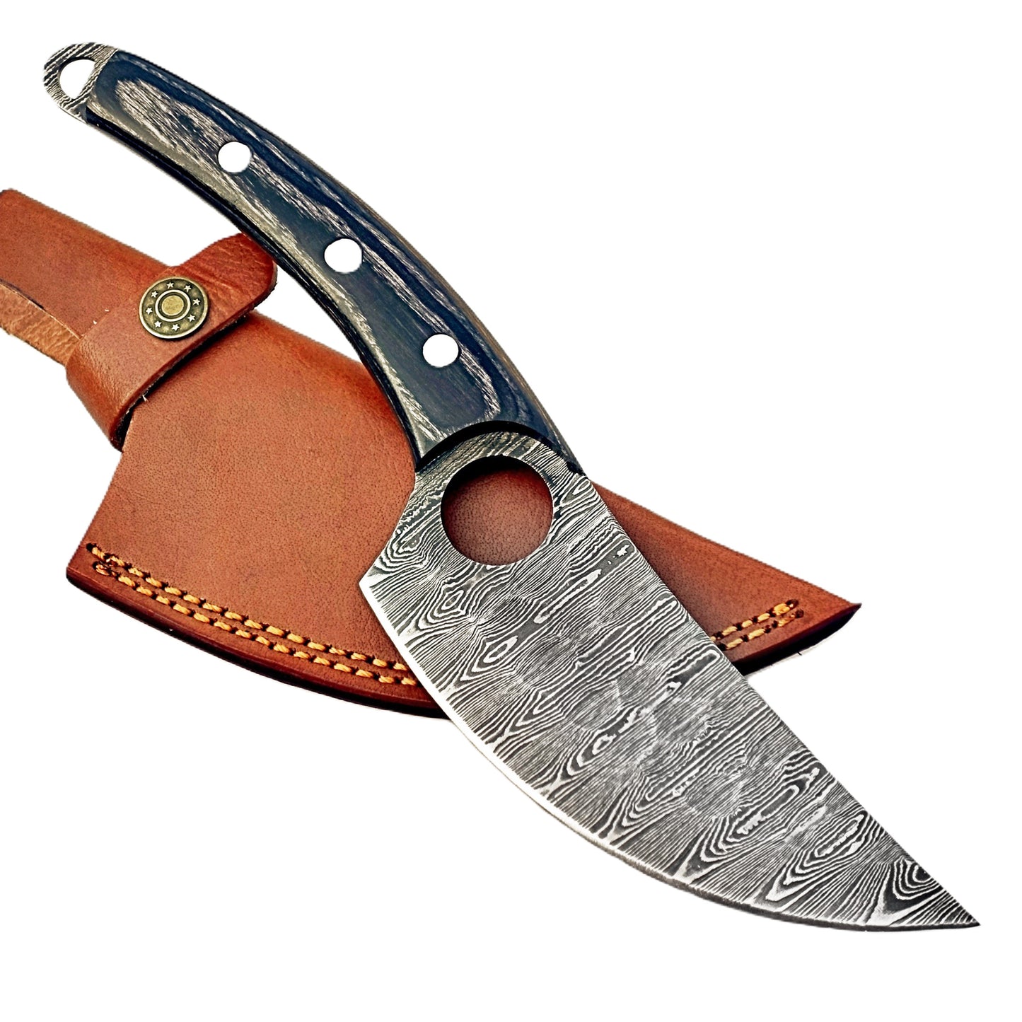 Ruddock Bros - Blackwood Pairing Knife - Fixed Blade - Damascus Steel