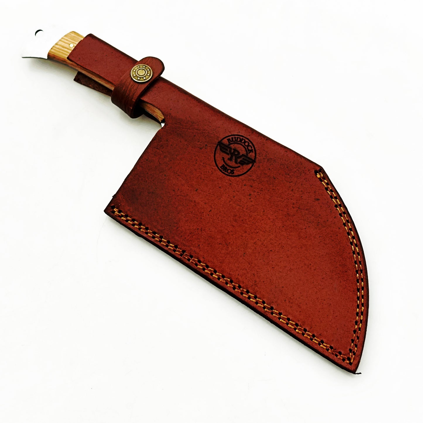 Ruddock Bros - Olivewood Serbian Cleaver - Damascus Steel