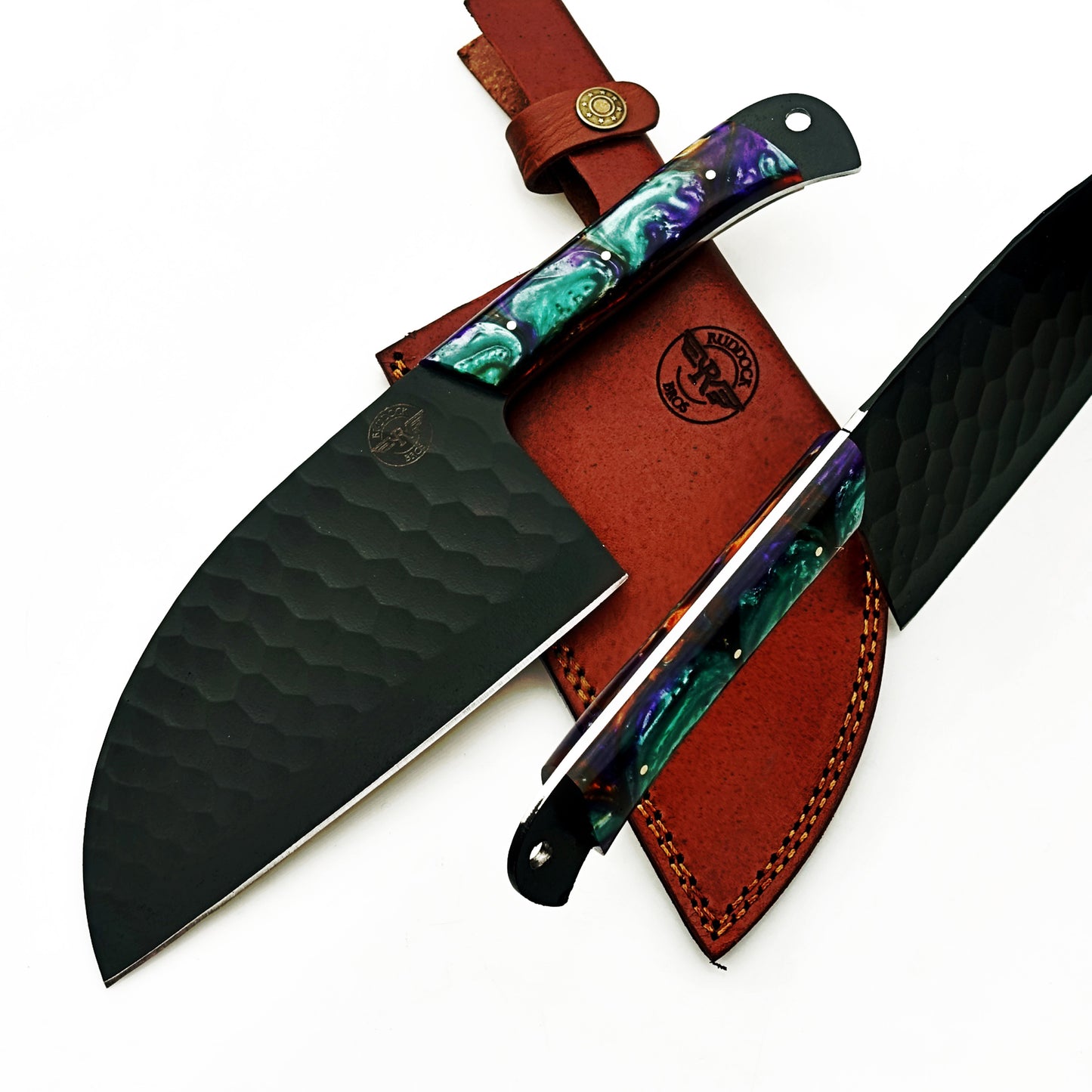 Ruddock Bros - Horned Frog Serbian Cleaver - Blackened Steel