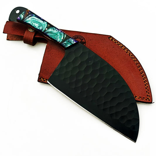 Ruddock Bros - Horned Frog Serbian Cleaver - Blackened Steel