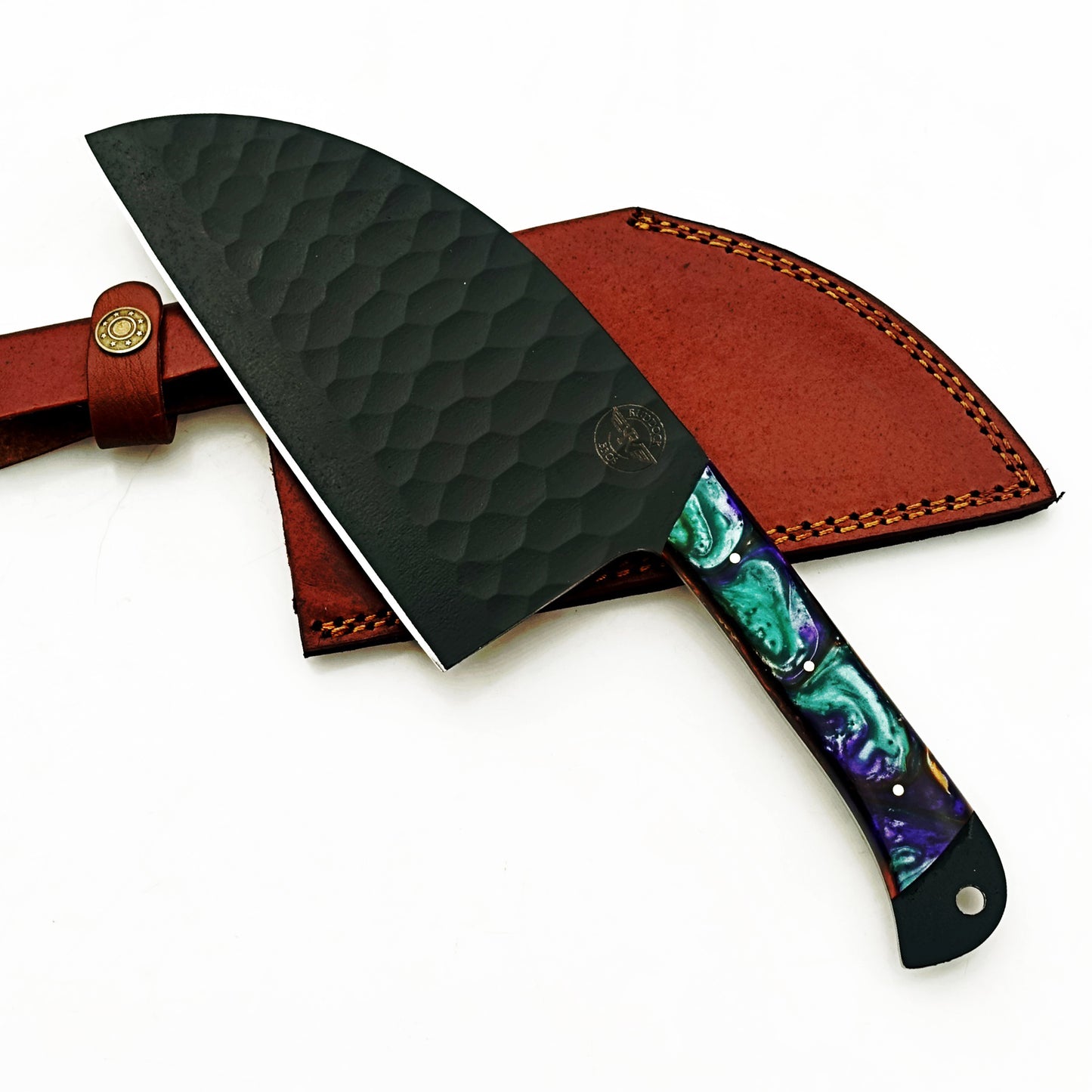 Ruddock Bros - Horned Frog Serbian Cleaver - Blackened Steel