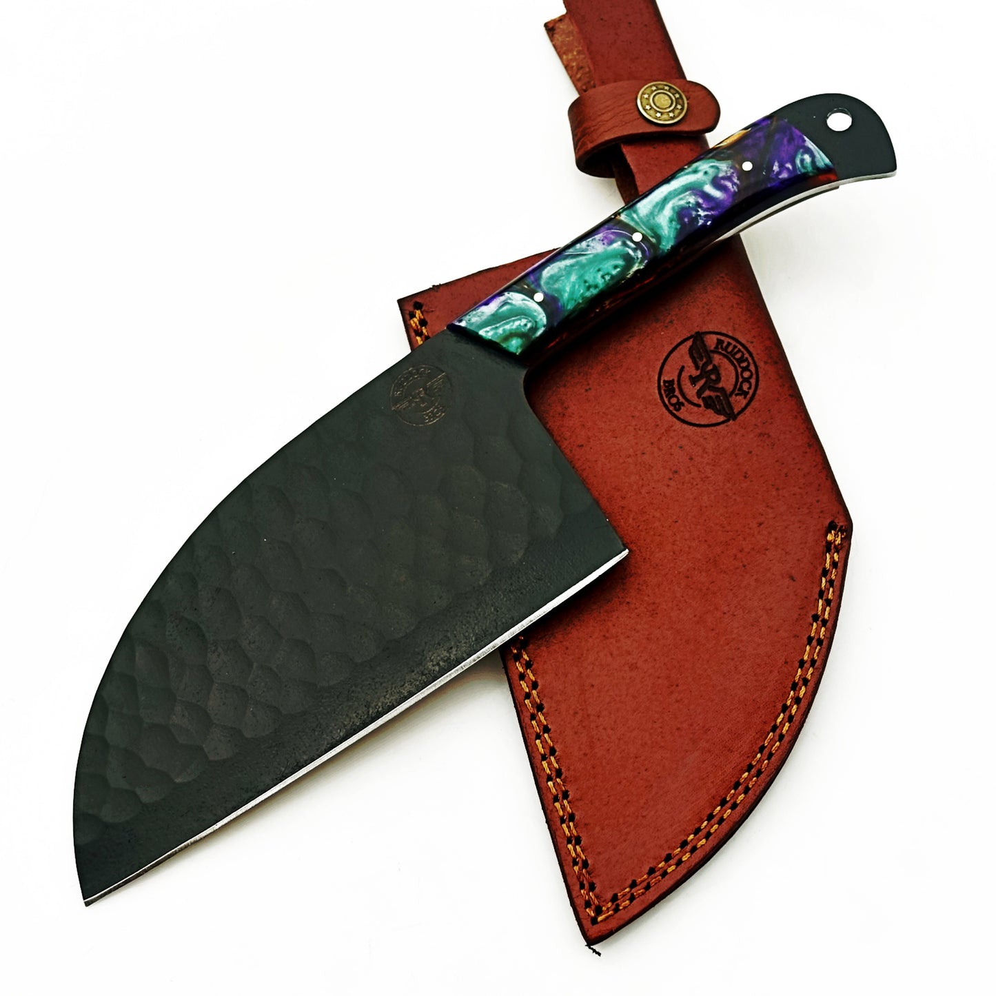 Ruddock Bros - Horned Frog Serbian Cleaver - Blackened Steel