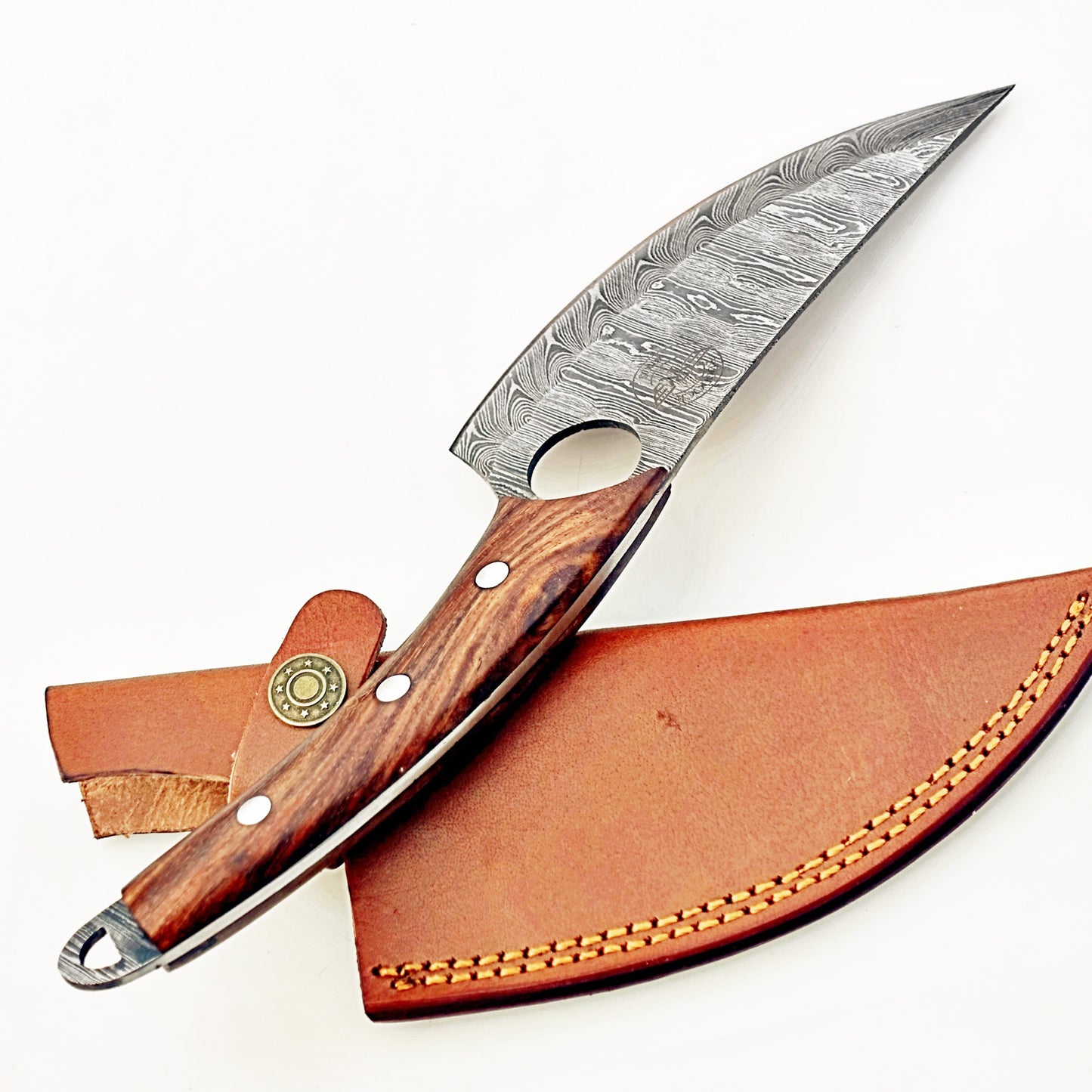 Ruddock Bros - Rosewood Pairing Knife - Fixed Blade - Damascus Steel