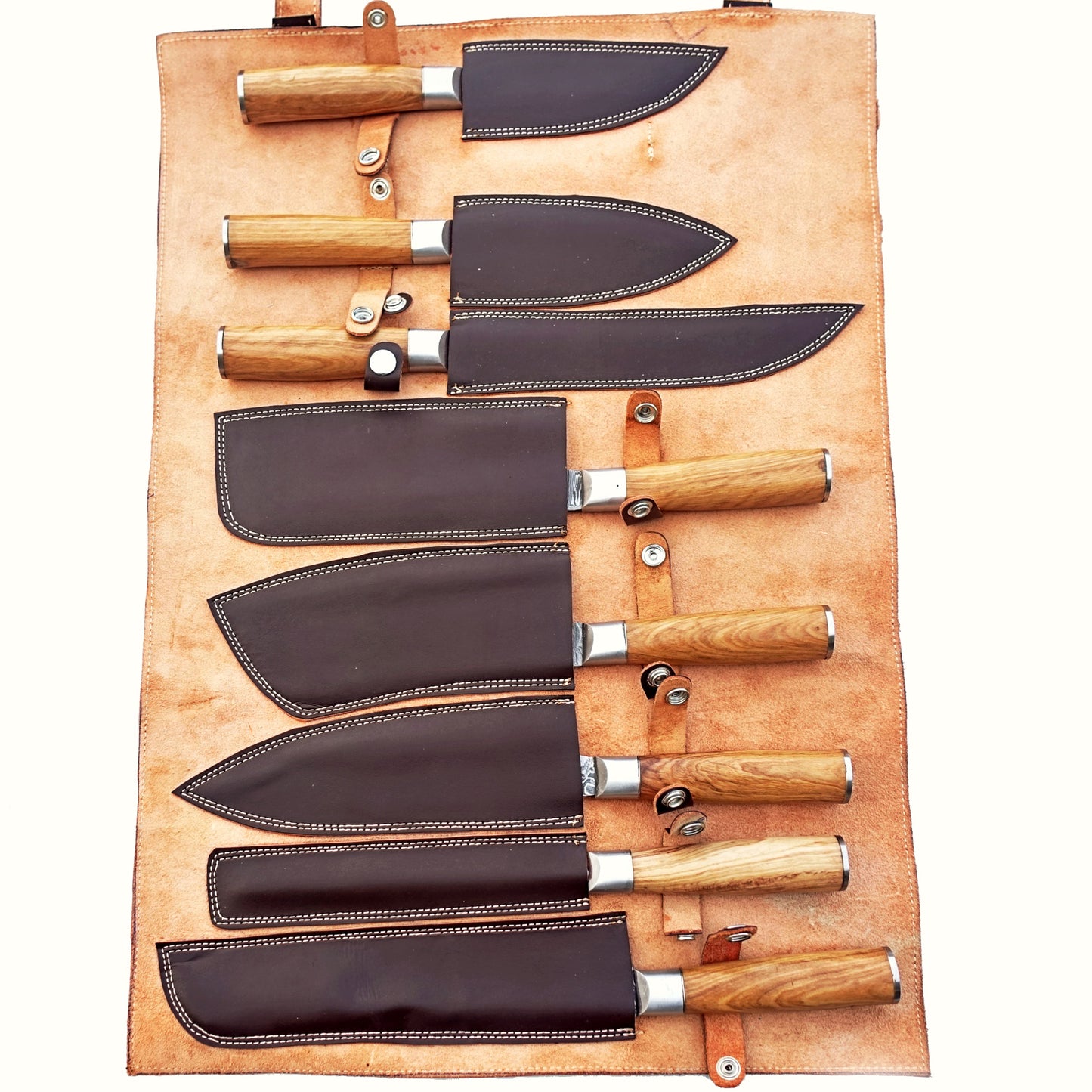 Ruddock Bros - Olive Wood Grilling Knife Set - Damascus Steel
