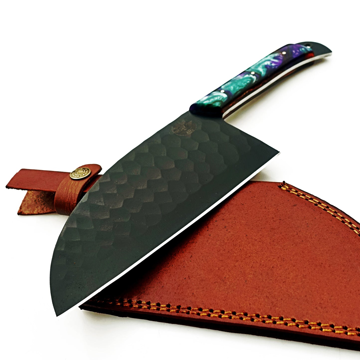 Ruddock Bros - Horned Frog Serbian Cleaver - Blackened Steel