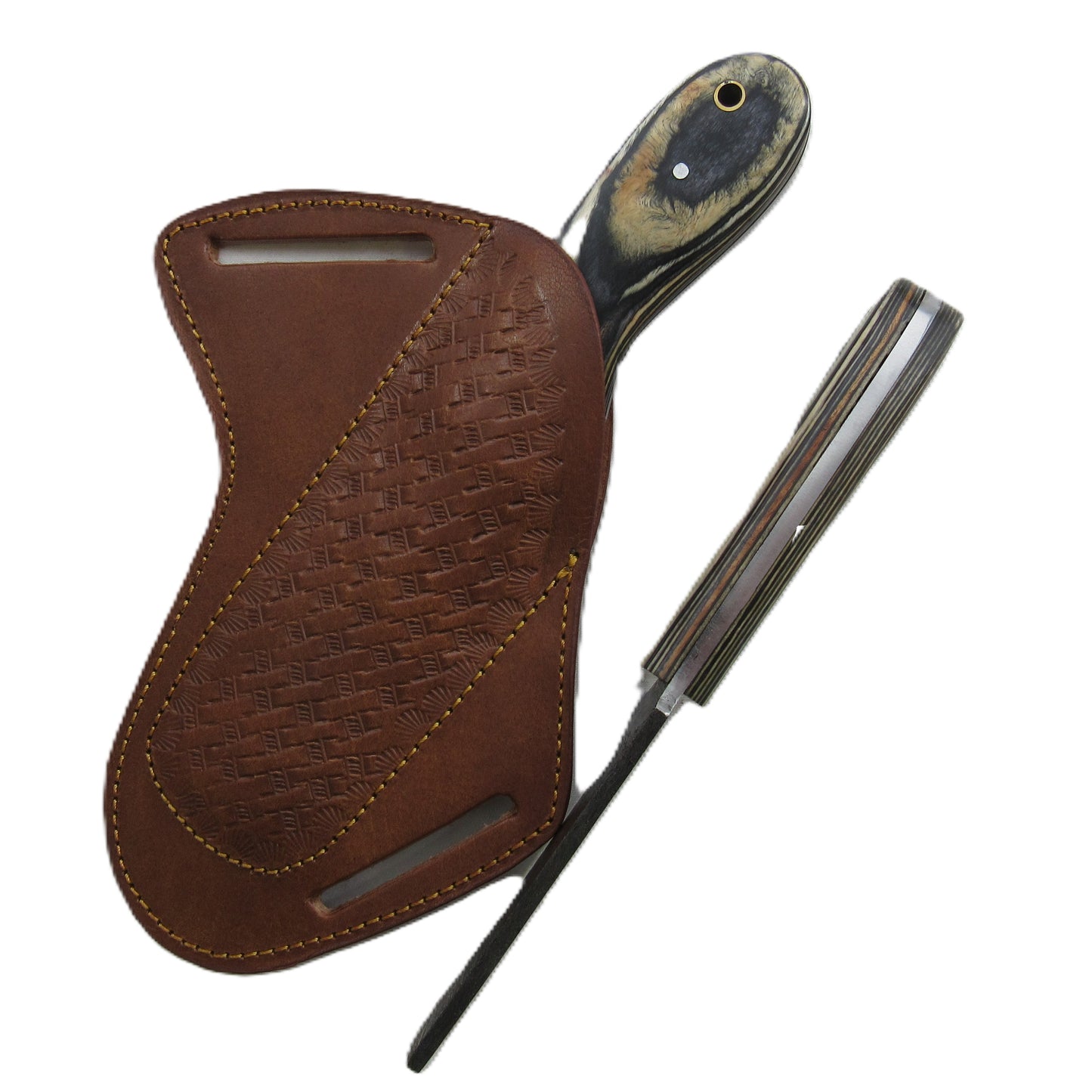 Ruddock Bros - The Marblewood Utility Knife - Fixed Blade - Damascus Steel