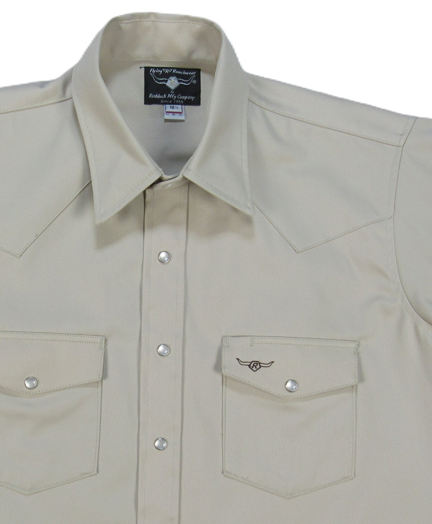 Flying R Ranchwear - Western Classic Solids - Stone Gray Twill - Short Sleeve