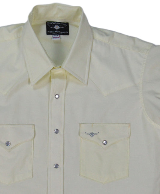 Flying R Ranchwear - Western Solid - Pale Yellow - Short Sleeve Snaps