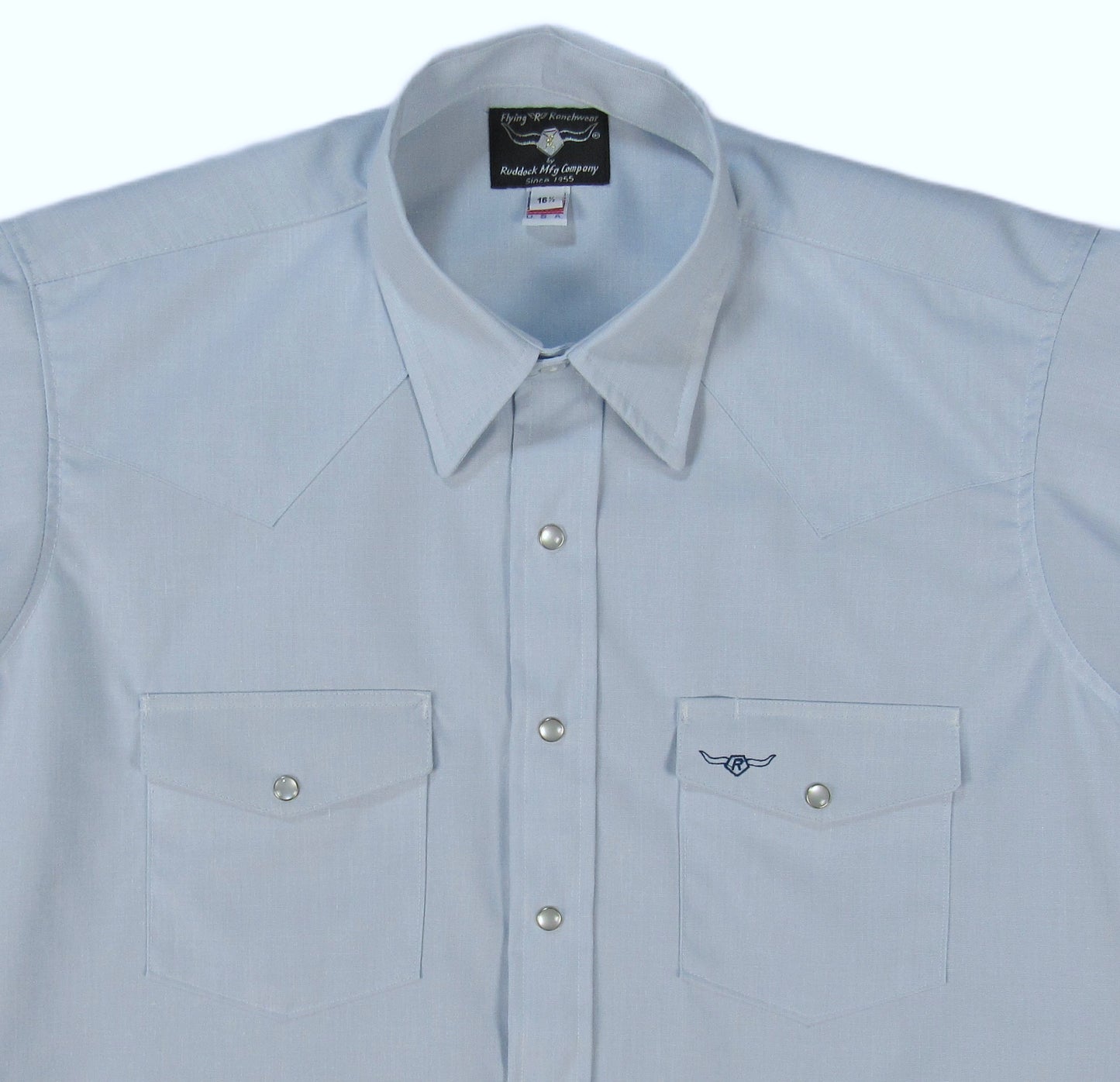 Flying R Ranchwear - Western Classic Solids - Light Blue end on end - Short Sleeve - Classic Fit