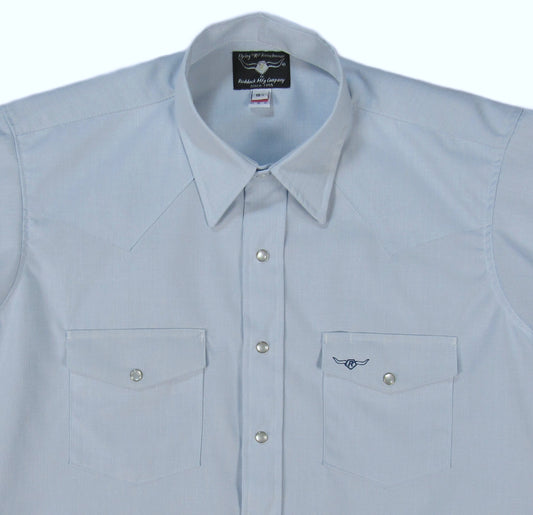 Flying R Ranchwear - Western Classic Solids - Light Blue end on end - Short Sleeve - Classic Fit