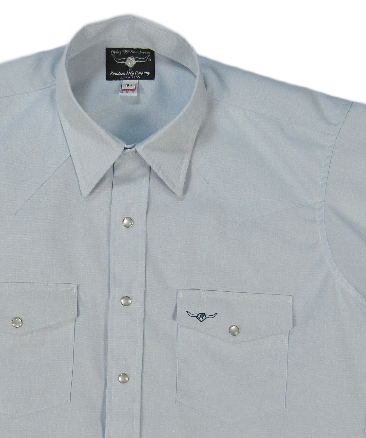 Flying R Ranchwear - Western Classic Solids - Blue End on End - Short Sleeve