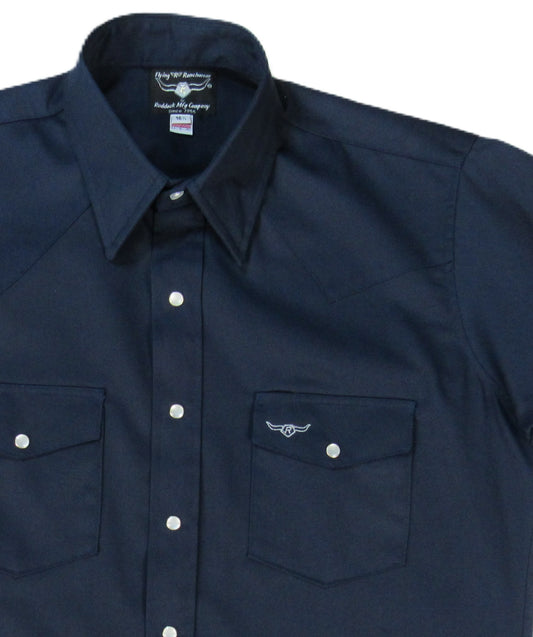 Clearance - Western Classic Solids - Navy Twill - Short Sleeve - Classic Fit