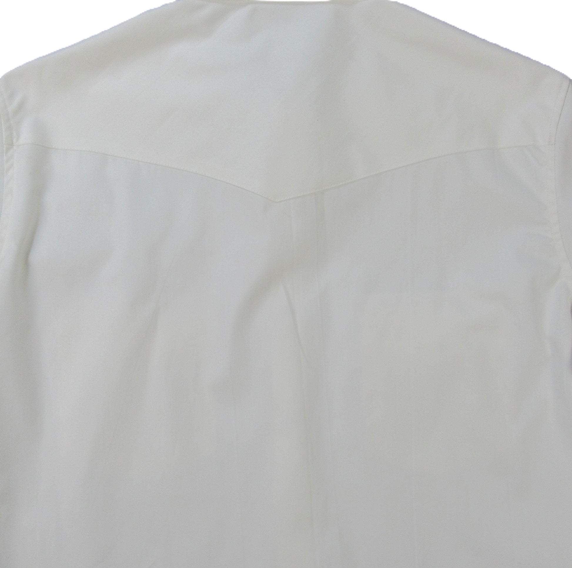 White oxford long sleeve snap shirt by Flying R Ranchwear Made in USA ~ American Made Ruddock Shirts
