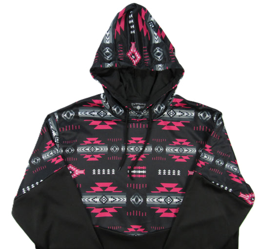 Flying R Ranchwear - Performance Thermal Hoodie - Southwest Print - Bright Pink